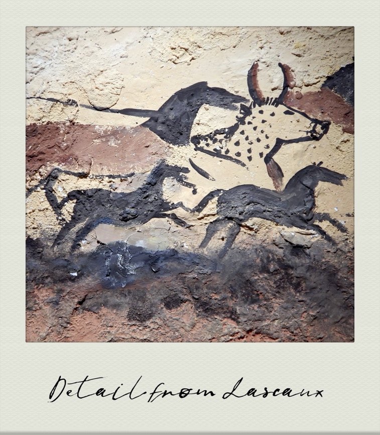 Photograph: a painted animal from the caves of Lascaux.